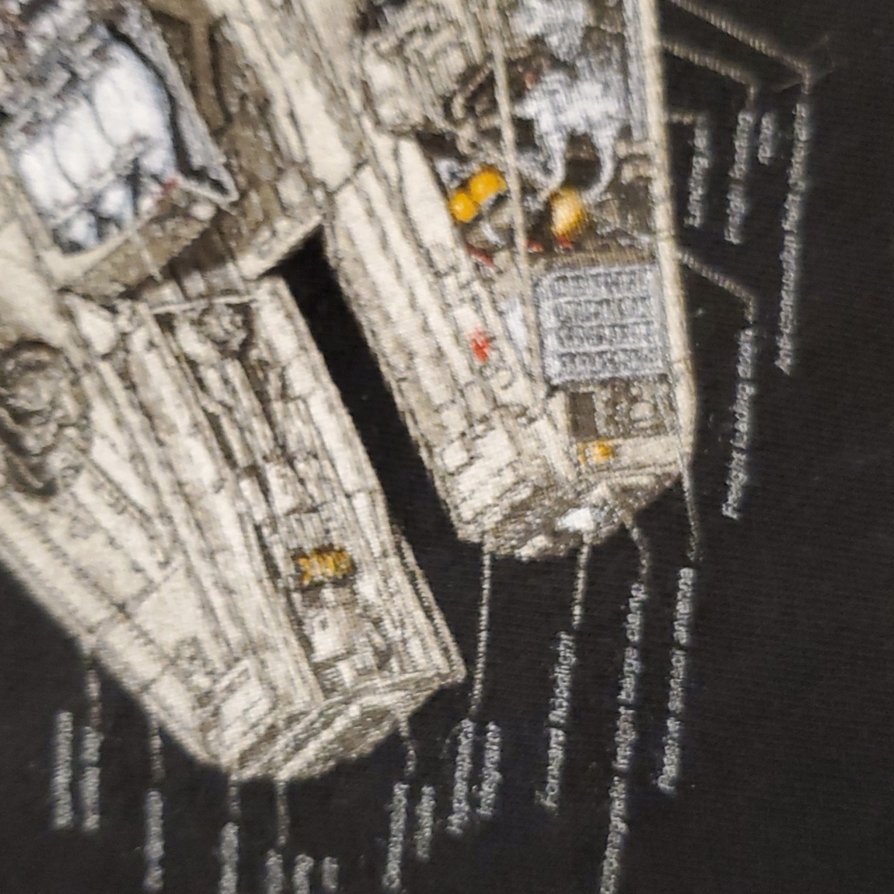 STAR WARS Millennium Falcon cut away graphic tee shirt black short sleeve Small - Picture 5 of 6